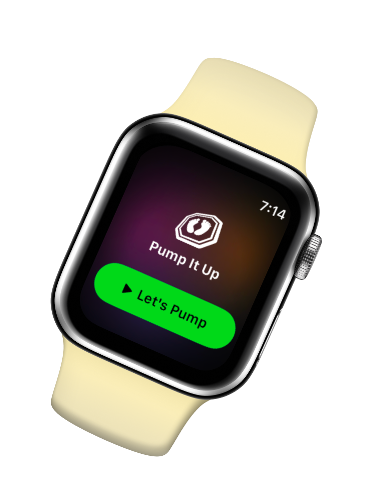 Upscore on Apple Watch with the Let's Pump start button