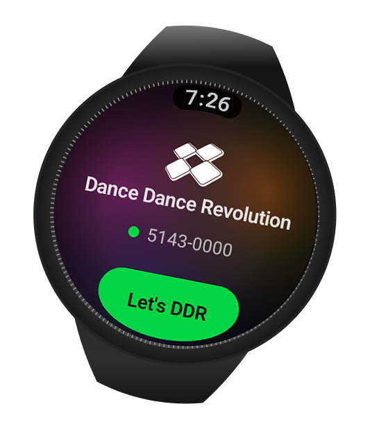Upscore on a Pixel Watch with the Let's DDR start button