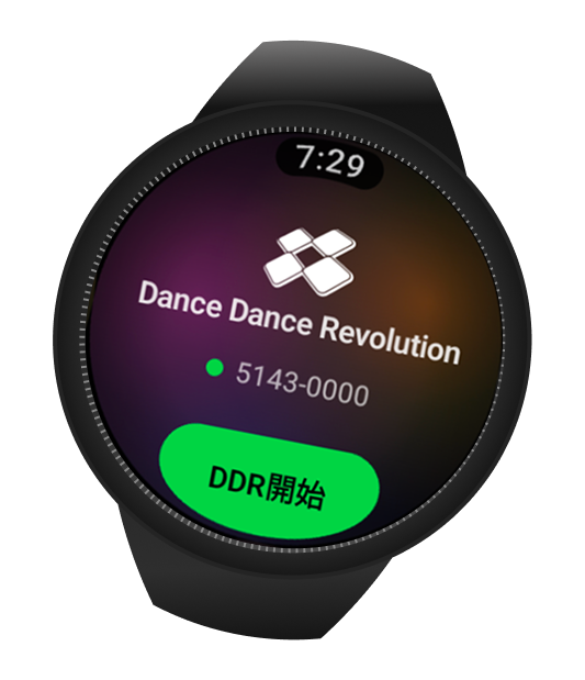 Pixel WatchのUpscoreに表示された「DDR開始」ボタン